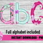 Floral Alphabet - Alpha Pack - Alphabet Clipart - Instant Download