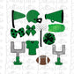 Green and Black Football and Cheer Elements - Football Alpha Pack add ons - Football Clipart - Digital Download - PNG