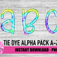 Tie Dye Alphabet - Alpha Pack - Alphabet Clipart - Instant Download - Patriotic