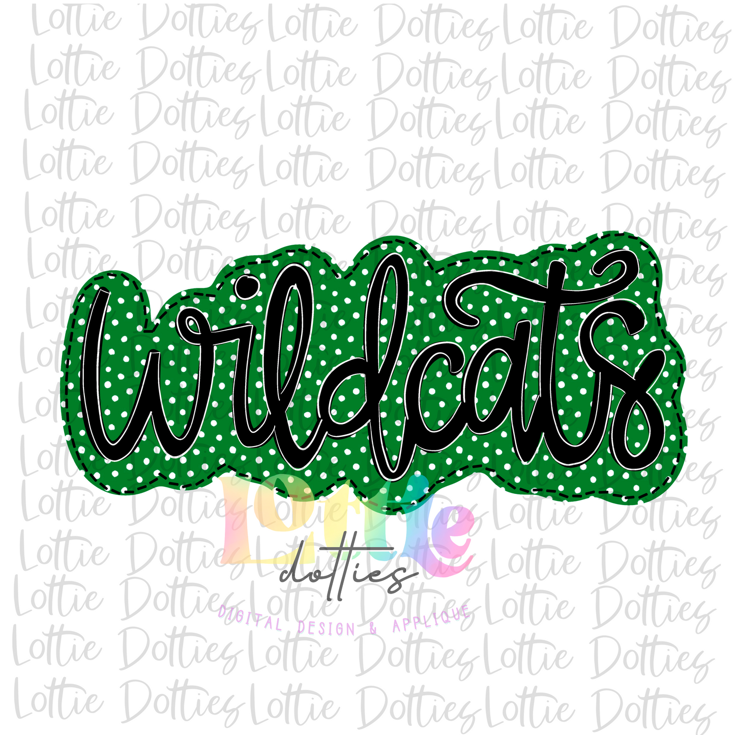 Wildcats Green and Black - PNG - sublimation design - Digital Download