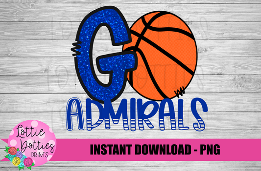 Go Admirals Png - Admirals Sublimation Design - Digital Download