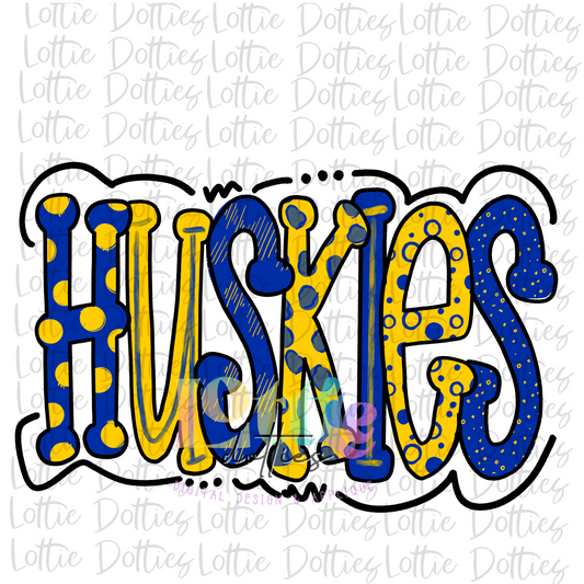 Huskies PNG - Huskies sublimation design - Digital Download - Royal and Gold