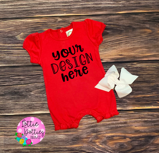 Baby Mock Up -  Blanks Boutique - Red Bubble Romper Mock Up - Digital Download