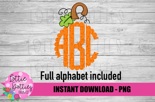 Leopard Pumpkin Scallop Monogram Alphabet - Back to School Alpha Pack - Alphabet Clipart - Instant Download