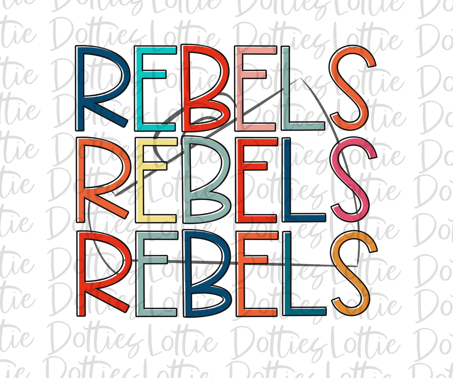 Rebels Cheer - PNG - Cheerleading Sublimation design - Digital Download