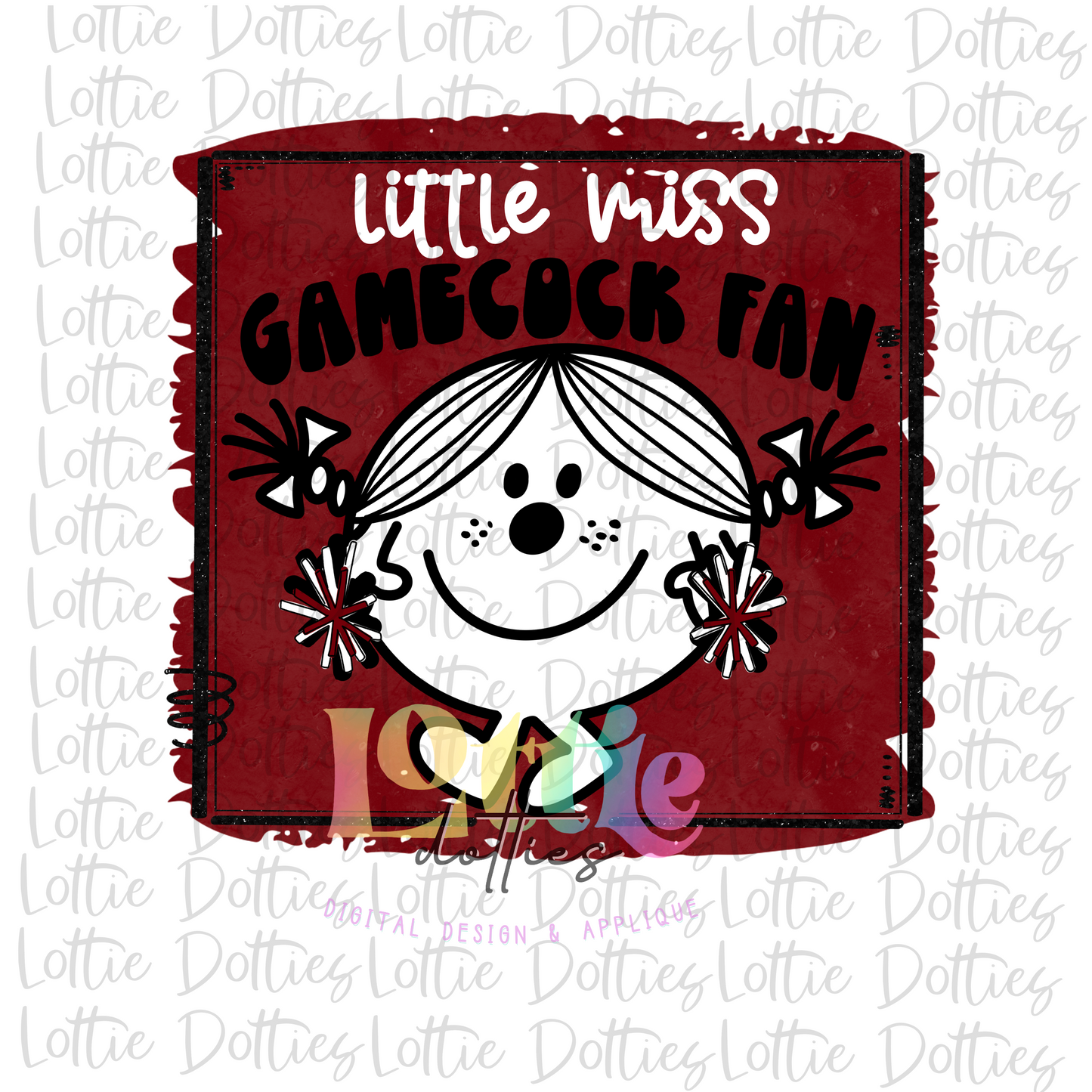 Little Miss Gamecock Fan Png - Gamecock Sublimation Design- Digital Download