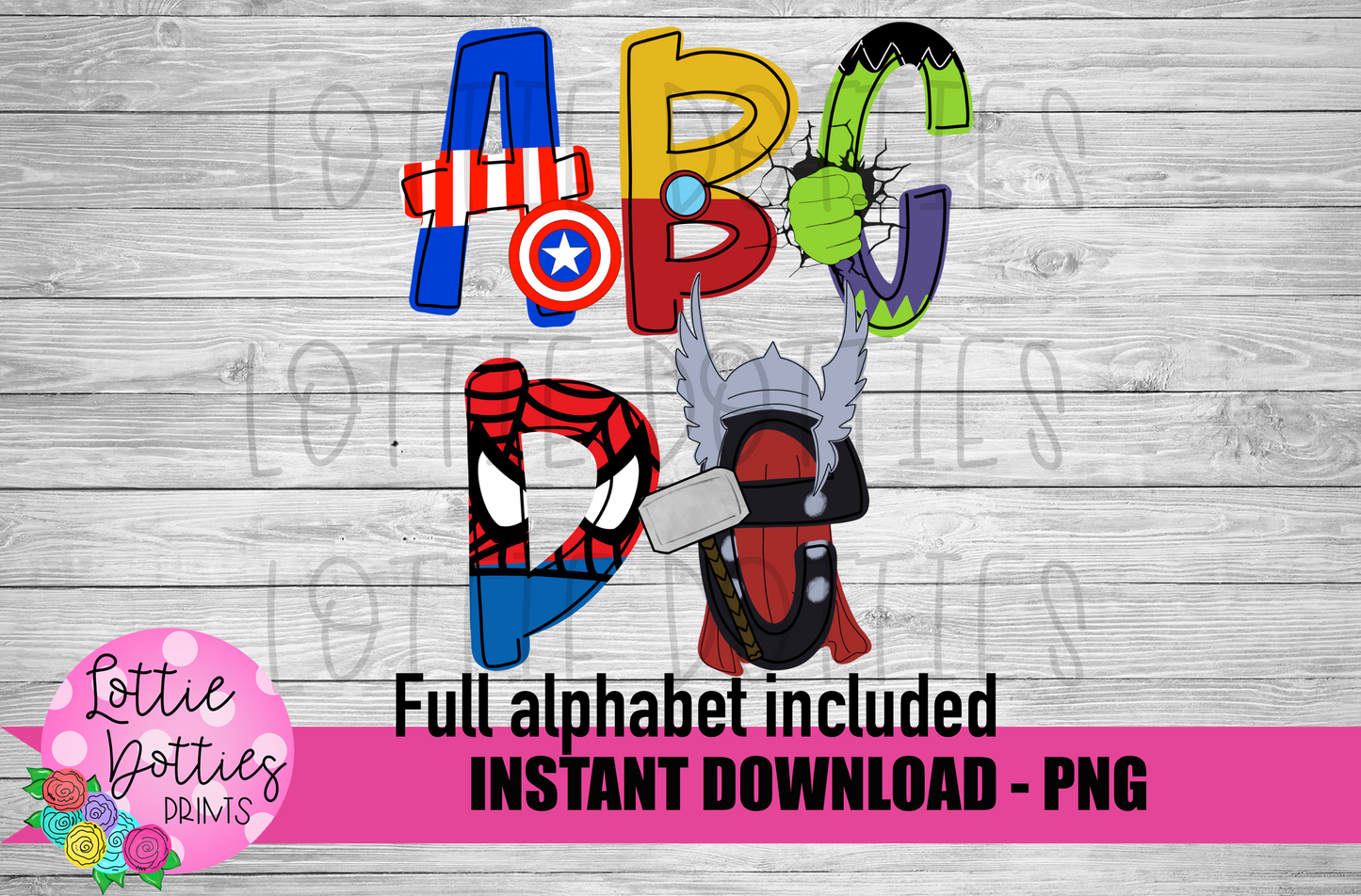 Superhero Alphabet - Alpha Pack - Alphabet Clipart - Instant Download  - Alpha Pack