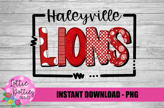 Haleyville Lions PNG - Lions -  sublimation design - Digital Download