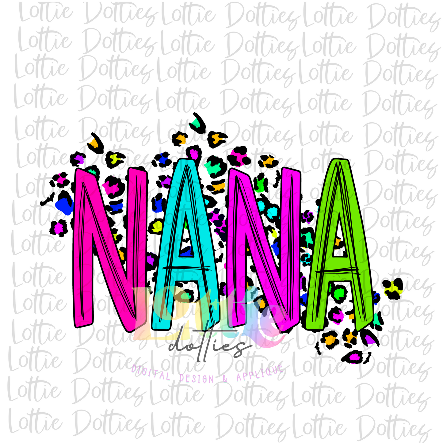 Nana PNG - Nana Sublimation - Digital Download - Neon