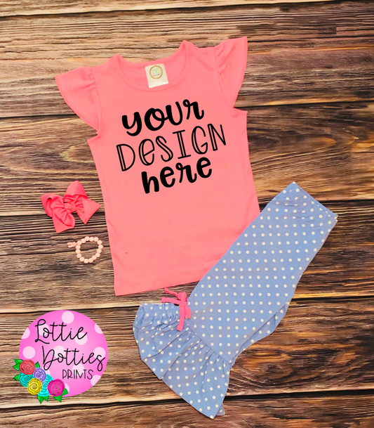 Kids Mock Up -  Blanks Boutique - Bubblegum Pink Shirt Mock Up - Digital Download