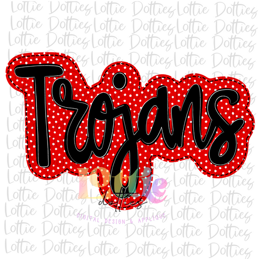 Trojans - PNG - sublimation design - Digital Download - Red and Black