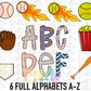 Vintage Baseball Alpha - Alpha Pack - Alphabet Clipart - Instant Download  - Alpha Pack
