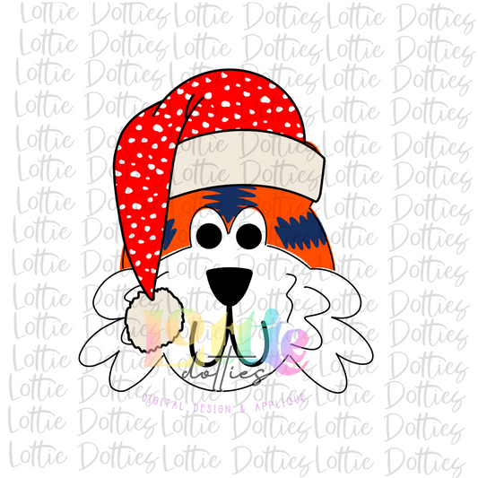 Tiger Santa Hat navy and orange  Png - Sublimation Design- Digital Download