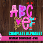 Valentines Day Faux Applique Alphabet - Alpha Pack - Alphabet Clipart - Instant Download