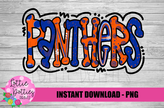 Panthers  PNG - Panthers Sublimation  - Digital Download - Royal and Orange