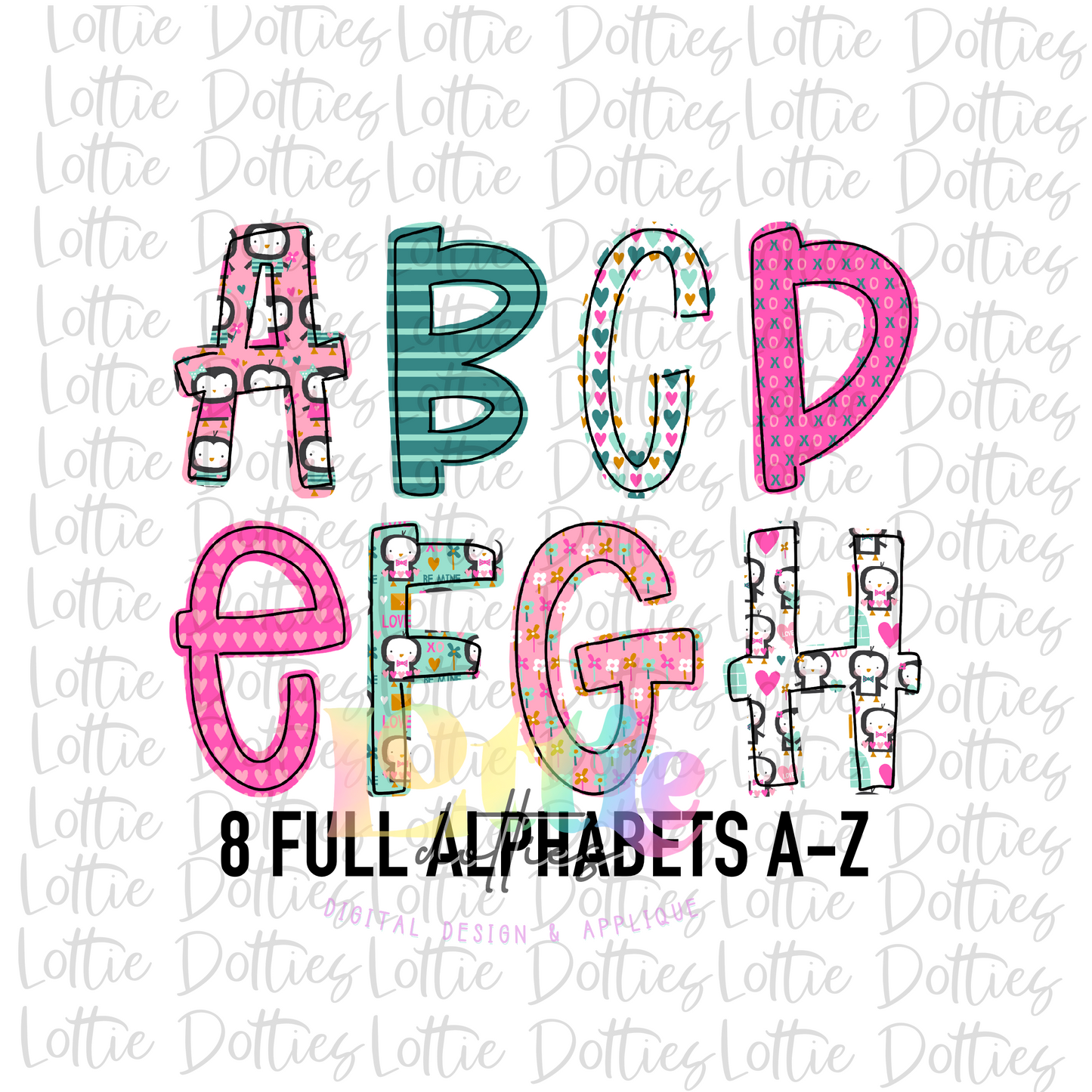 Penguin Alpha - Alphabet Clipart - Instant Download  - Alpha Pack