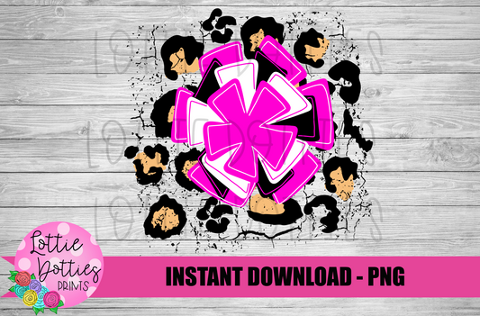 Pink Pom PNG - Cheerleader -  Pom Pom  -  sublimation design - Digital Download