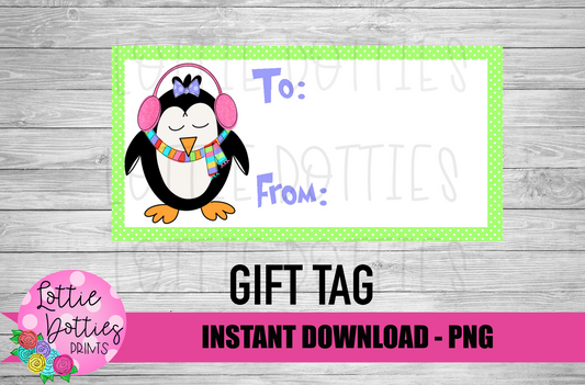 Christmas Gift Tag Png - Penguin Gift Tag - Christmas Gift tags