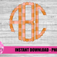 Fall gingham Scallop Monogram Alphabet - Alpha Pack - Alphabet Clipart - Instant Download
