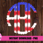 Tie dye Patriotic Scallop Alphabet - Alpha Pack - Alphabet Clipart - Instant Download - Patriotic