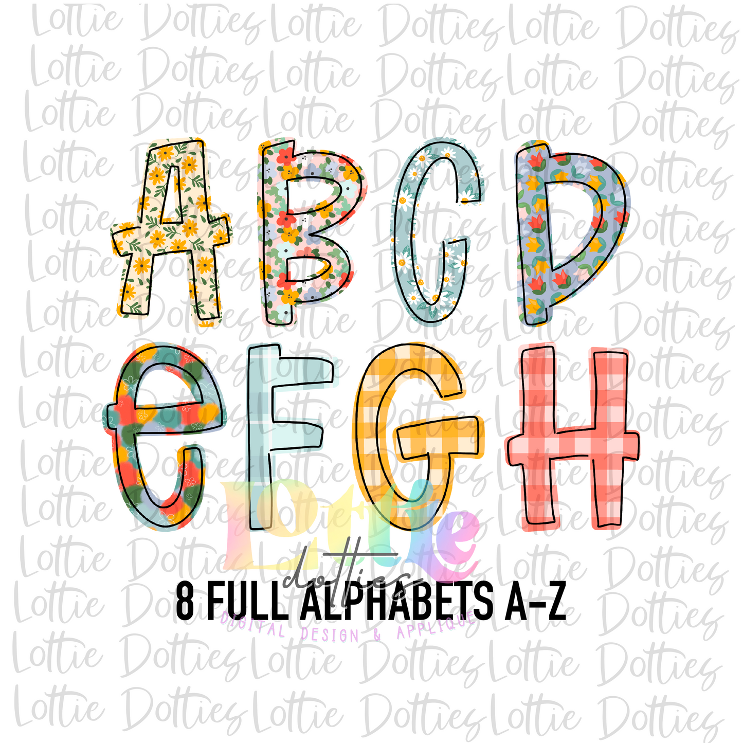 Hello Spring Alpha Pack - Alphabet Clipart - Instant Download  - Alpha Pack