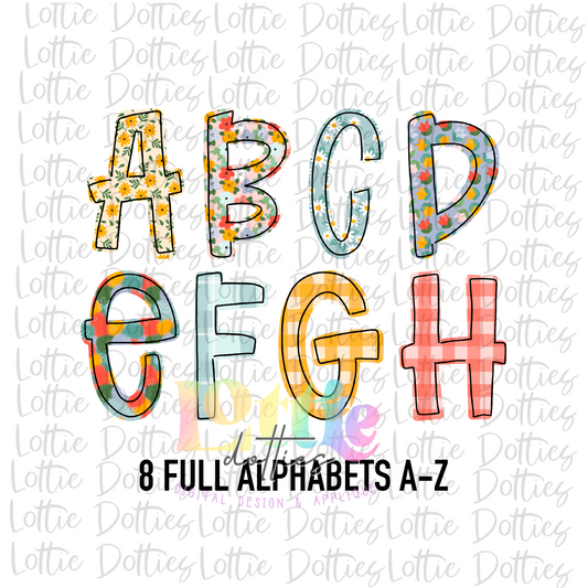 Hello Spring Alpha Pack - Alphabet Clipart - Instant Download  - Alpha Pack