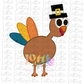 Pilgrim Turkey Png - Thanksgiving Sublimation Design- Digital Download