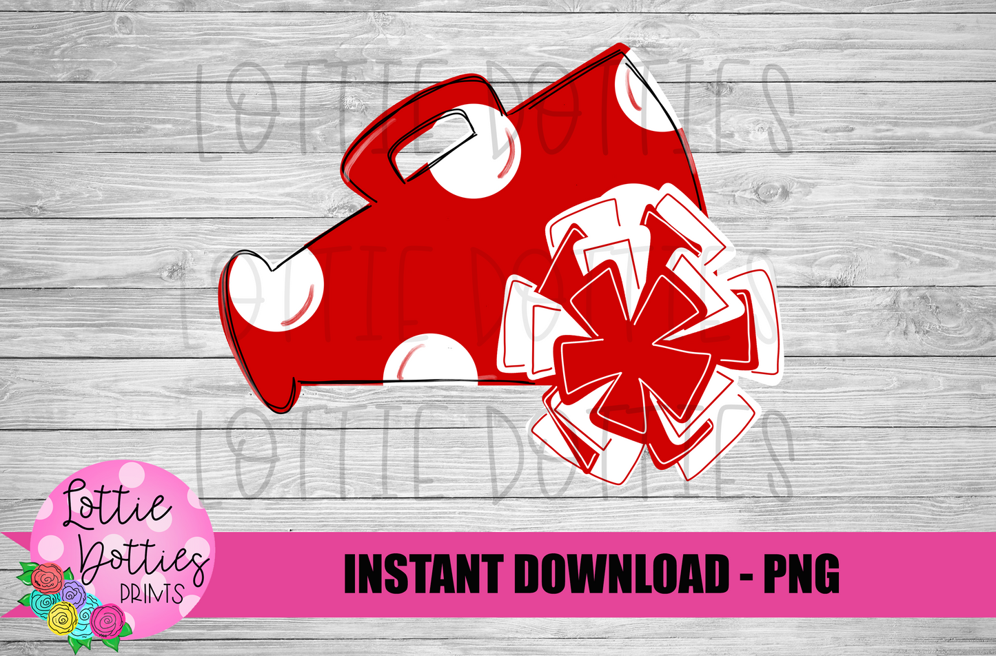 Megaphone PNG - Cheer Design - Red Megaphone Sublimation