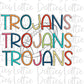 TrojansFootball - PNG - Football - Sublimation design - Digital Download