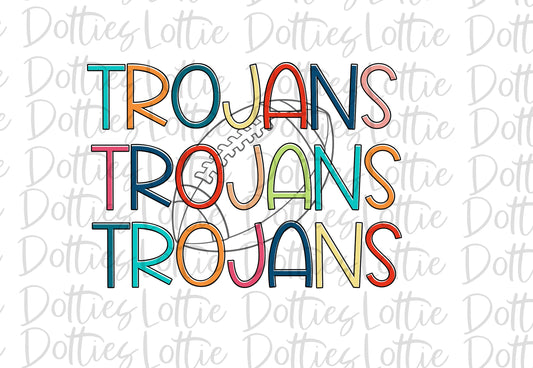 TrojansFootball - PNG - Football - Sublimation design - Digital Download