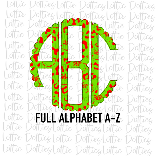 Mean One Scallop Monogram Alphabet - Alpha Pack - Alphabet Clipart - Instant Download