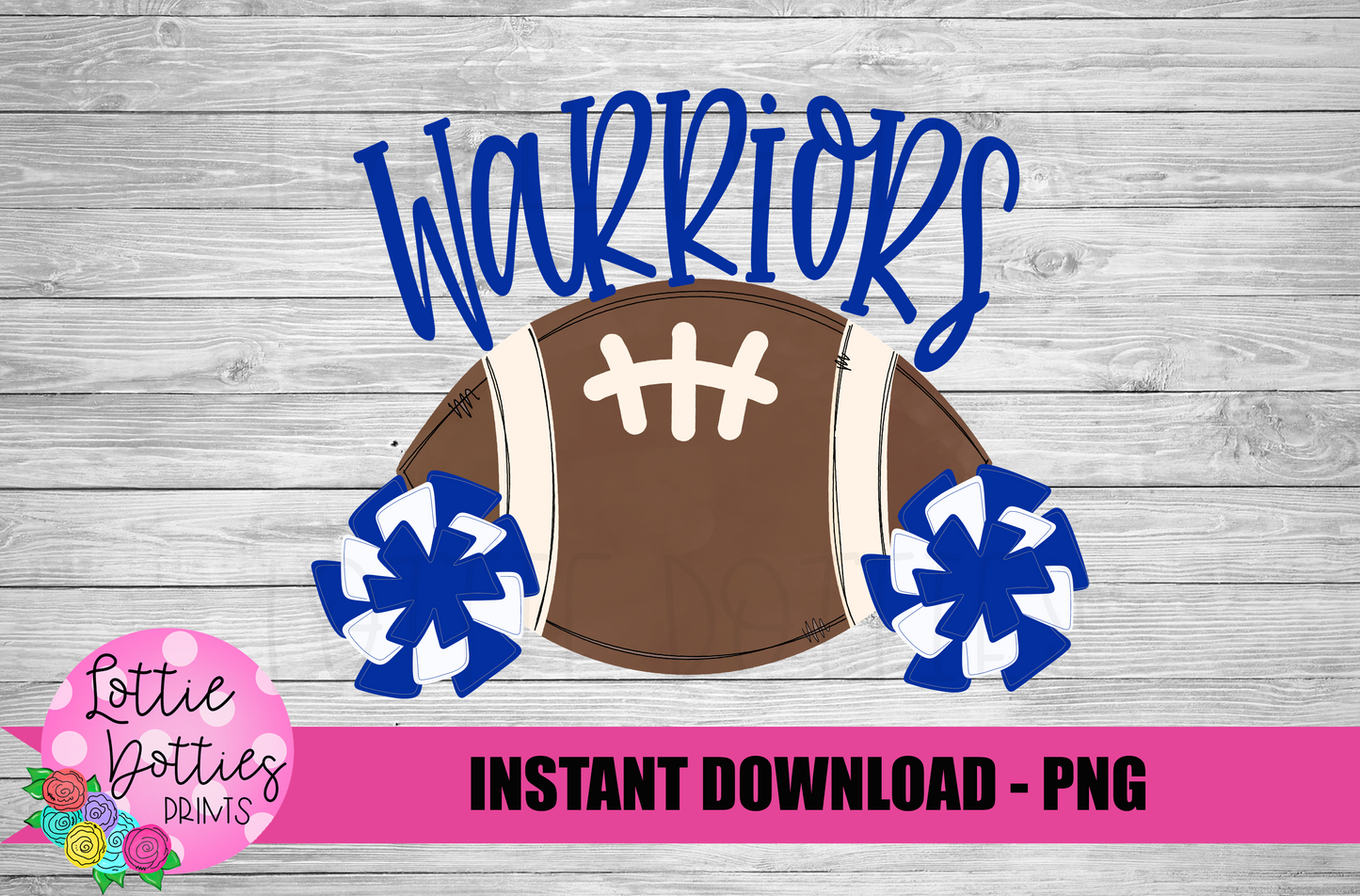 Warriors Football Png - Football Sublimation Design - Digital Download