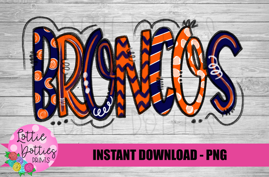 Broncos PNG - Broncos sublimation design - Digital Download