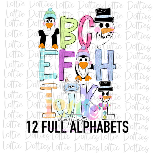 Yeti or Not Alpha Pack - Winter Friends Alphabet - Winter Alpha Pack - Christmas Alpha Pack - Alphabet Clipart - Instant Download