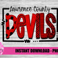 Lawrence County Devils Png - Devils Sublimation Design - Digital Download