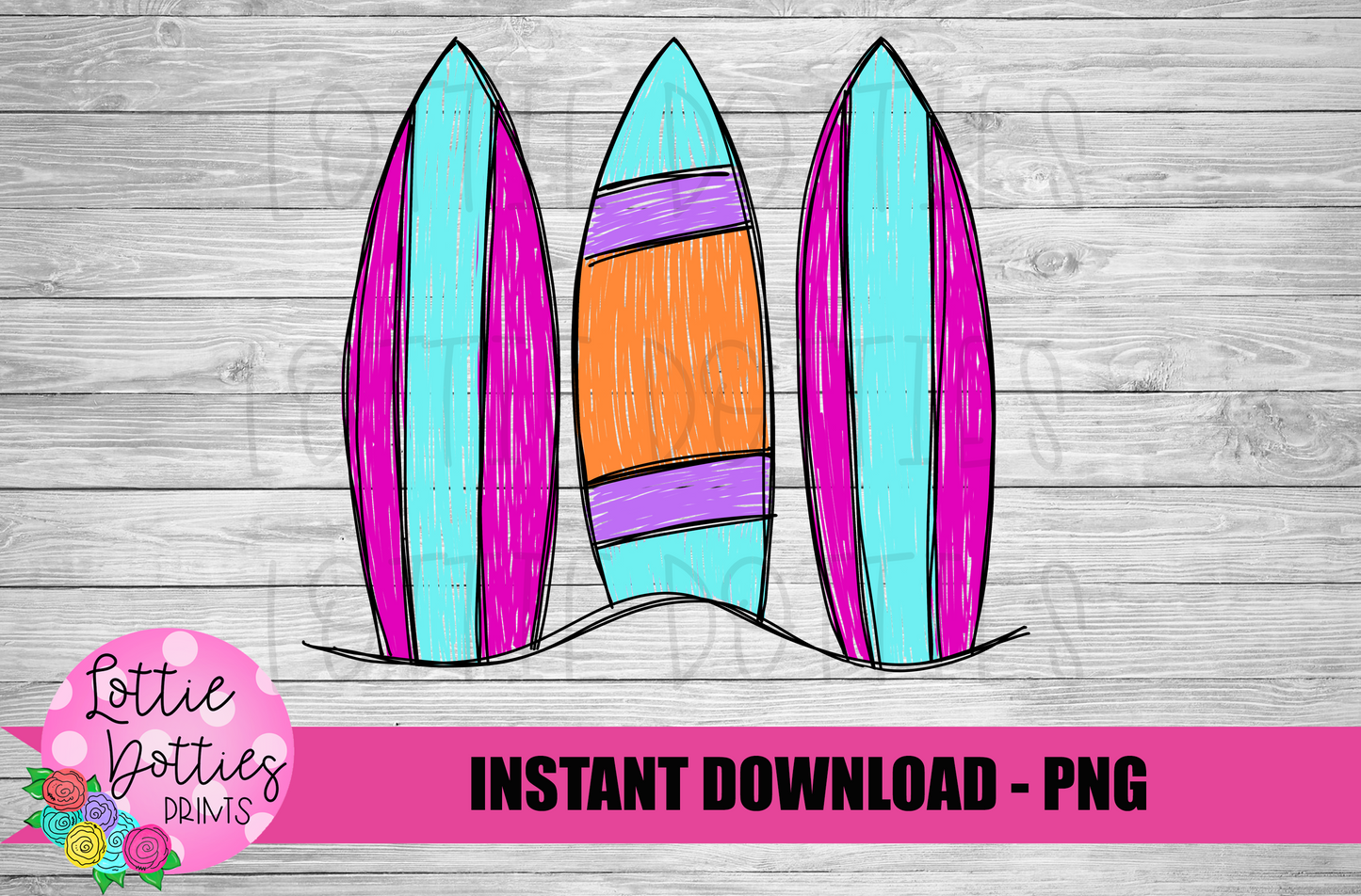 Trio Surf Boards PNG - Surf Boards Sublimation - Digital Download