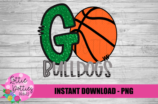 Go Bulldogs - Basketball PNG - Bulldogs  -  sublimation design - Digital Download