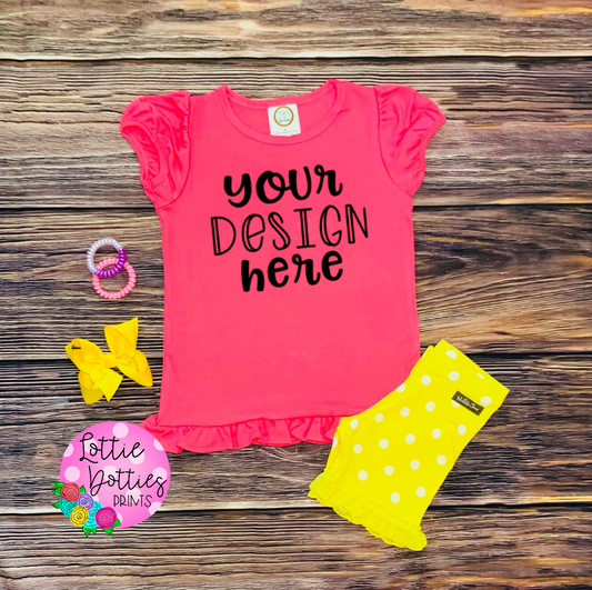 Kids Mock Up -  Blanks Boutique - Hot Pink Shirt Mock Up - m2M Matilda Jane Digital Download