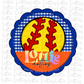 Softball Circle  - PNG -Softball Sublimation- Digital Download - Royal and Orange
