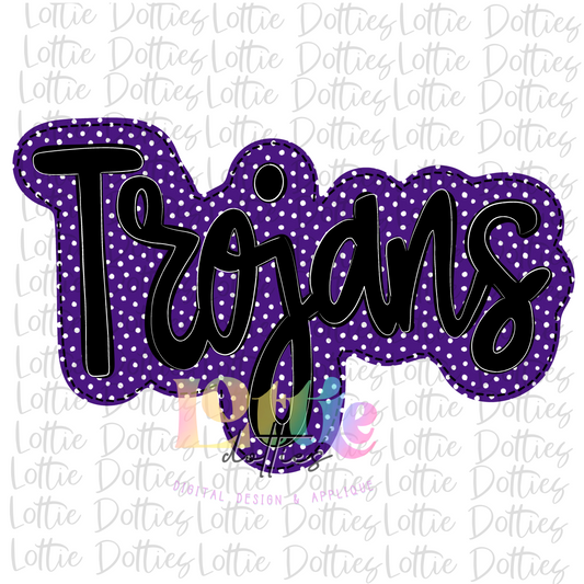 Trojans Purple and Black PNG - Trojans sublimation design - Digital Download