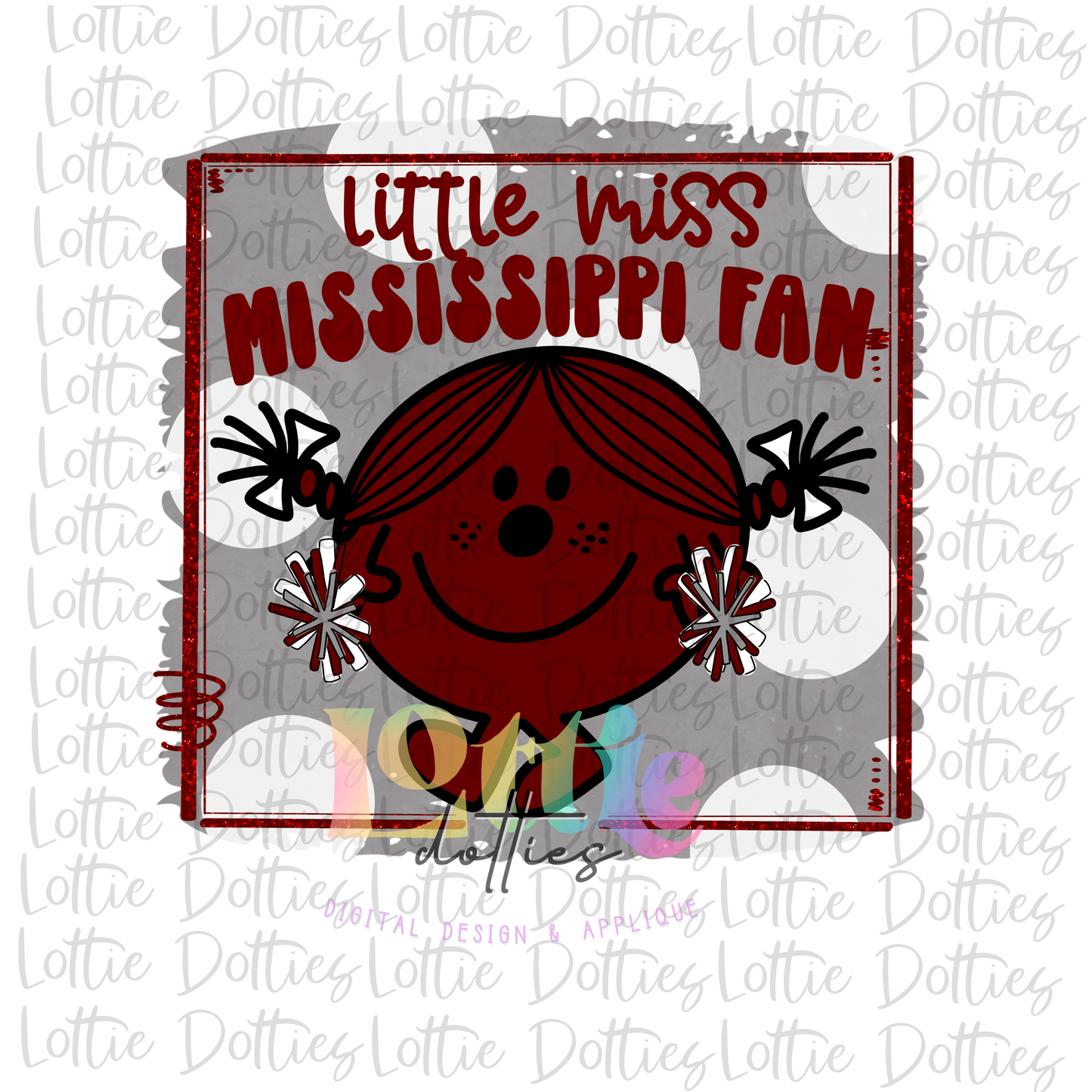 Little Miss Mississippi Fan Png - Sublimation Design- Digital Download