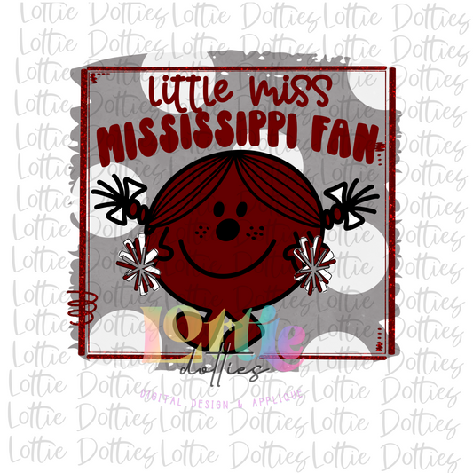 Little Miss Mississippi Fan Png - Sublimation Design- Digital Download