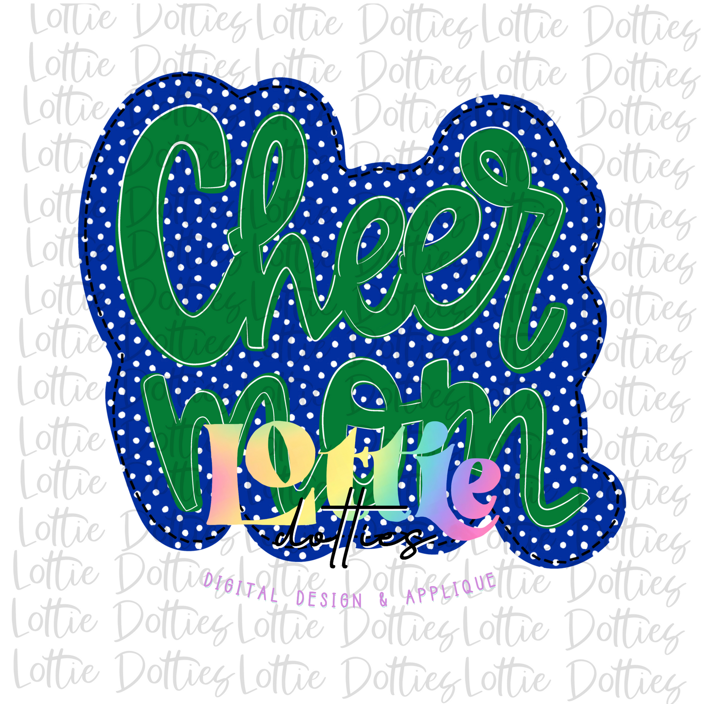 Cheer Mom Png - Cheer Mom Sublimation Design - Digital Download- Blue and Green