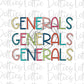 Generals  Png - Football Sublimation Design - Digital Download