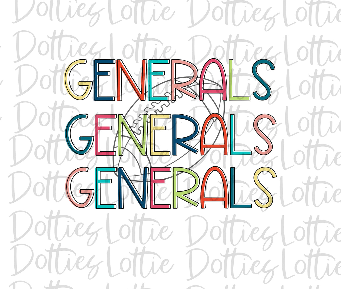 Generals  Png - Football Sublimation Design - Digital Download