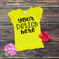 Kids Mock Up -  Blanks Boutique Yellow Ruffle Shirt- Mock Up - Digital Download