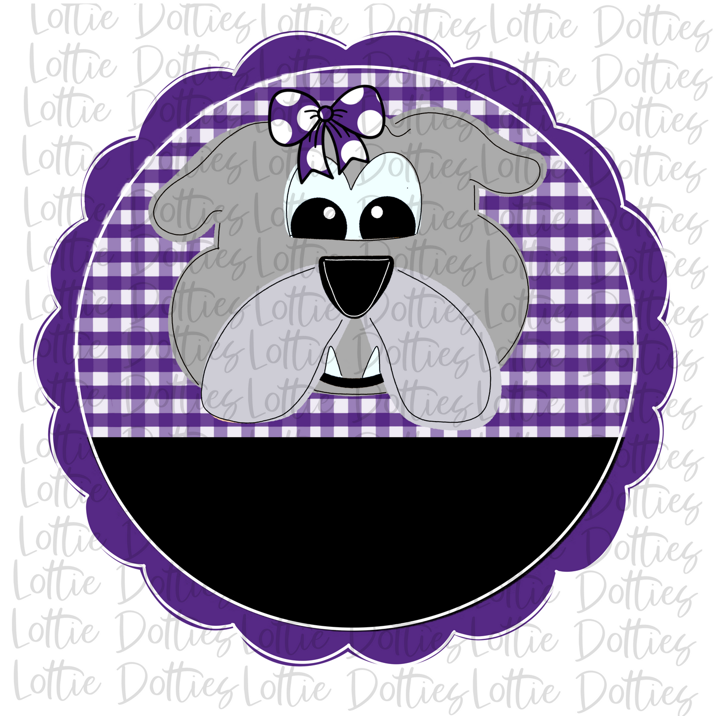 Bulldog Scallop Design Png - Sublimation Design- Digital Download