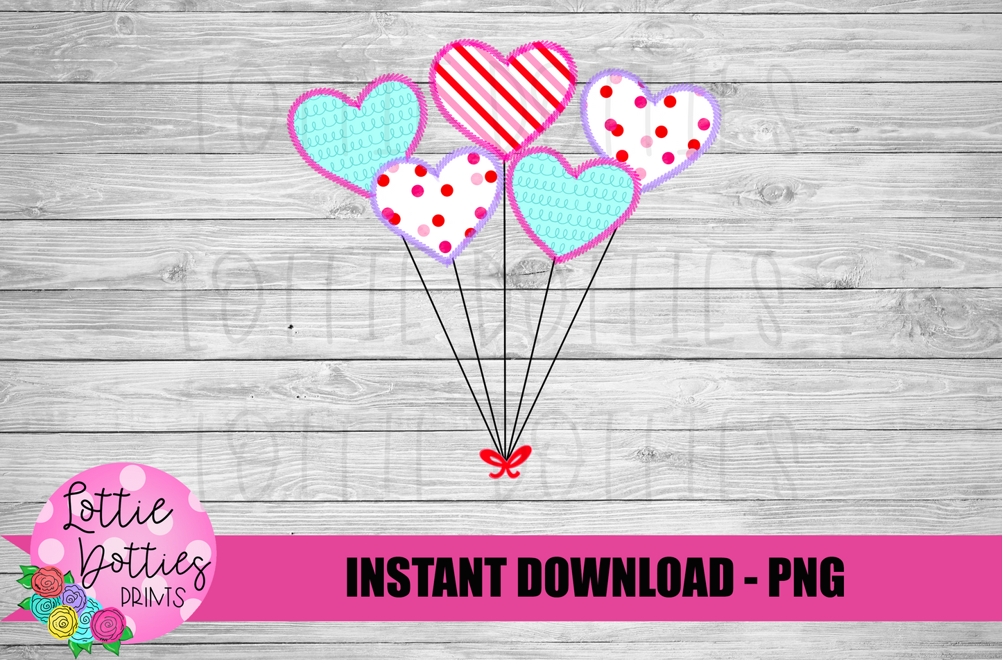 Heart Balloons - Valentines Day Png - Valentine’s Day Sublimation Design - Hearts - Digital Download