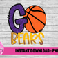 Go Bears PNG - Bears sublimation design - Digital Download