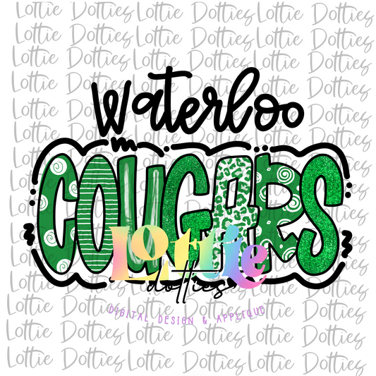 Waterloo Cougars  Png - Sublimation Design - Cougars  Sublimation- Digital Download